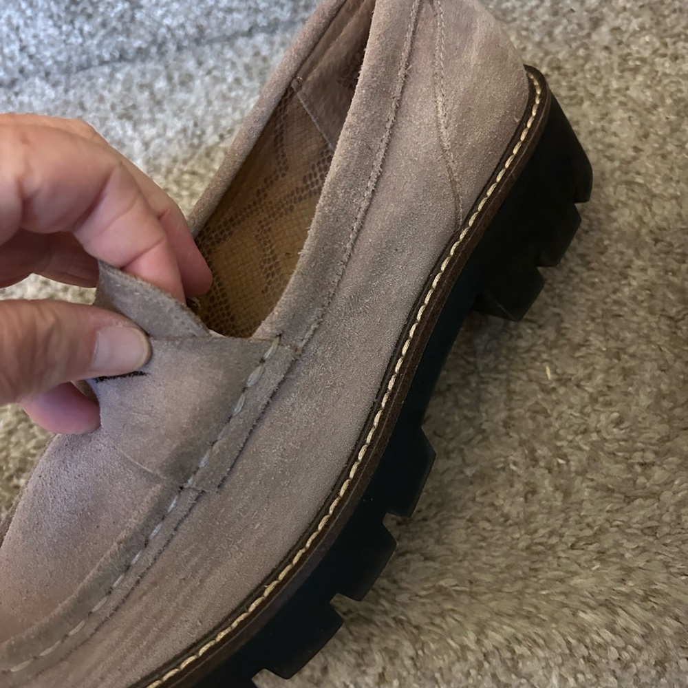 House of Harlow 1960 Gunner Suede Taupe Lug Sole Loafers. 7.5. Preppy. Academia - Picture 8 of 10